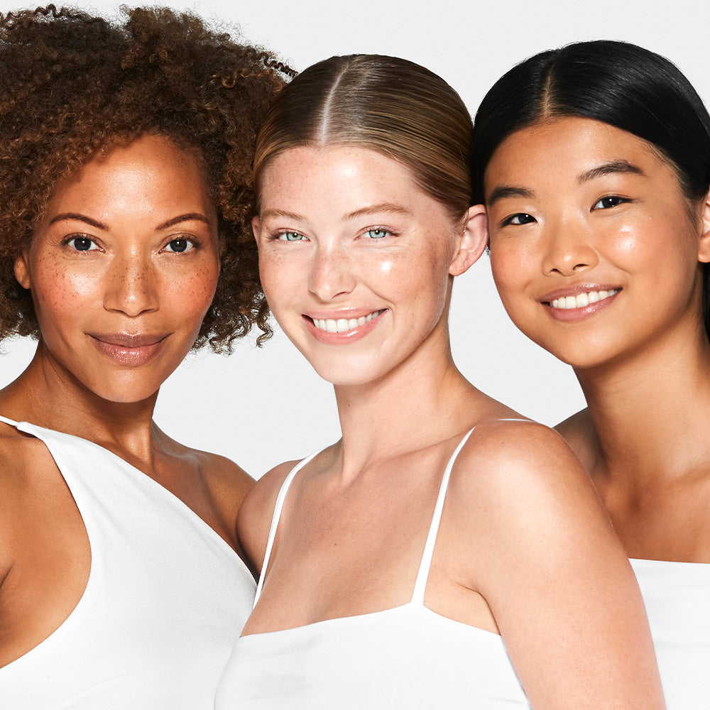 Diverse women with glowing skin
